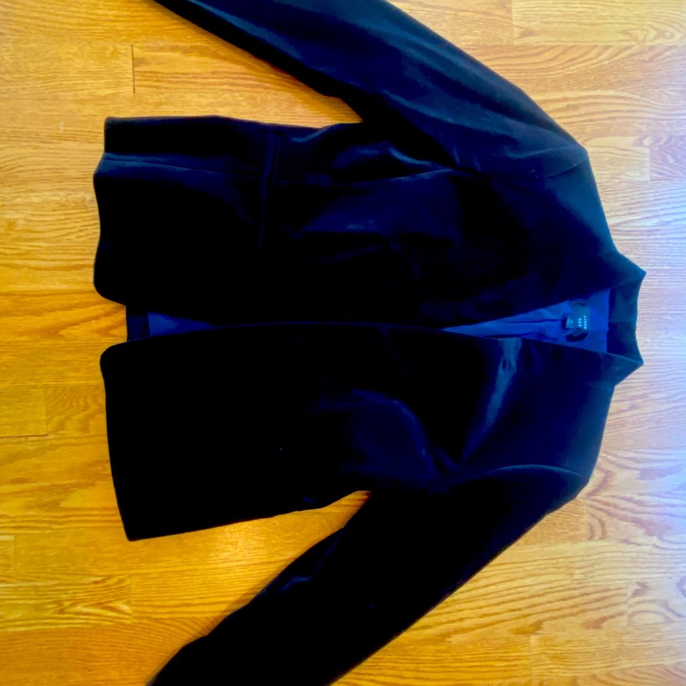 JCrew Black Velvet Blazer, silk lined, size 12